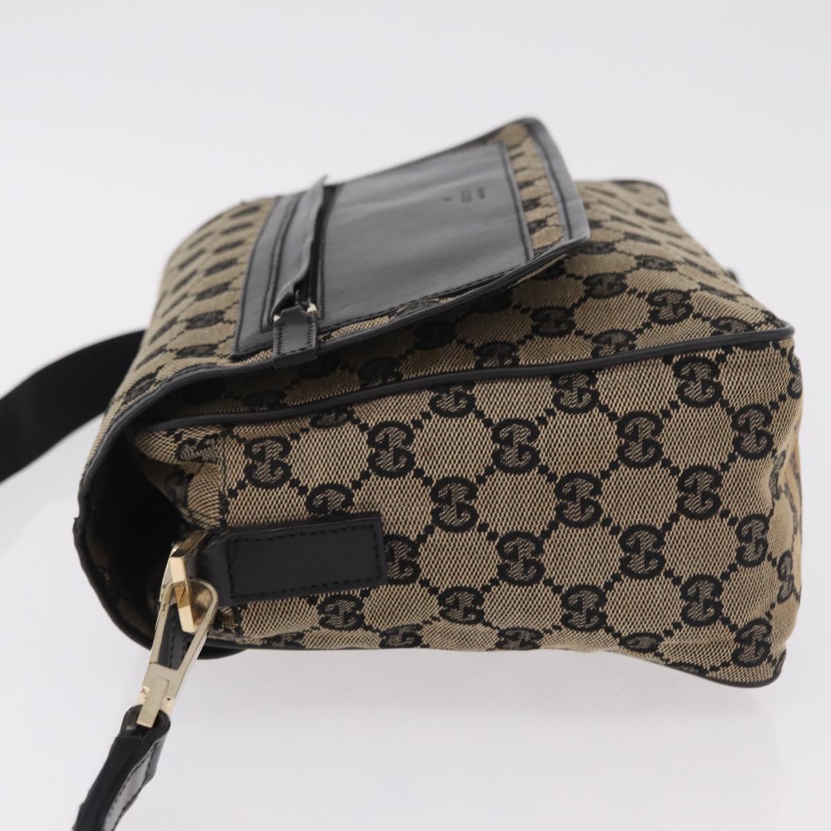 GUCCI GG Canvas Shoulder Bag Beige Gold 019 0375 Auth ka6364
