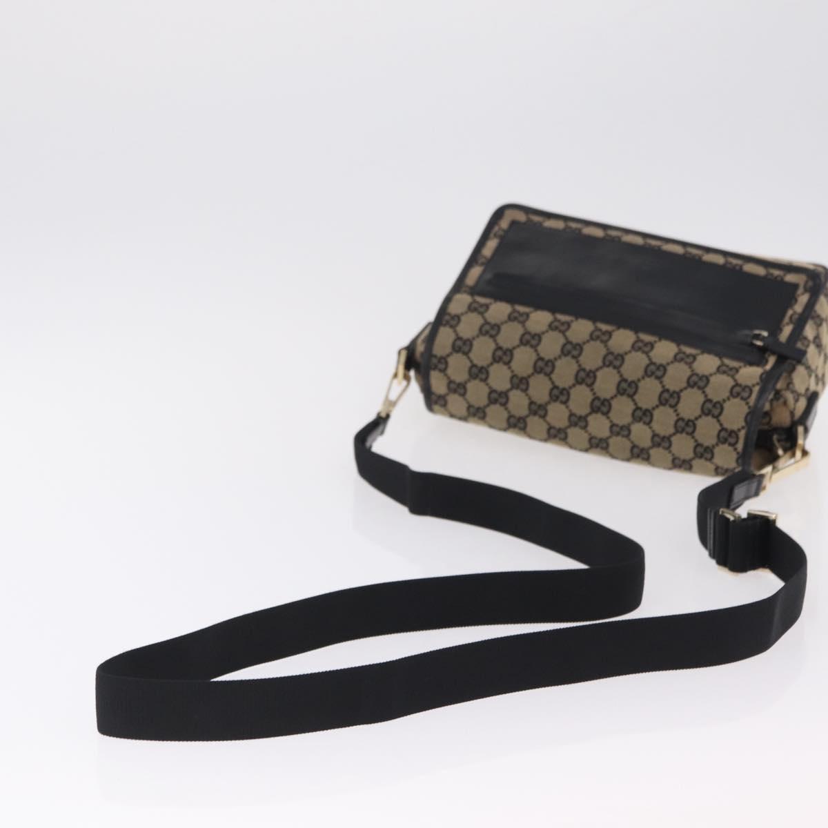 GUCCI GG Canvas Shoulder Bag Beige Gold 019 0375 Auth ka6364