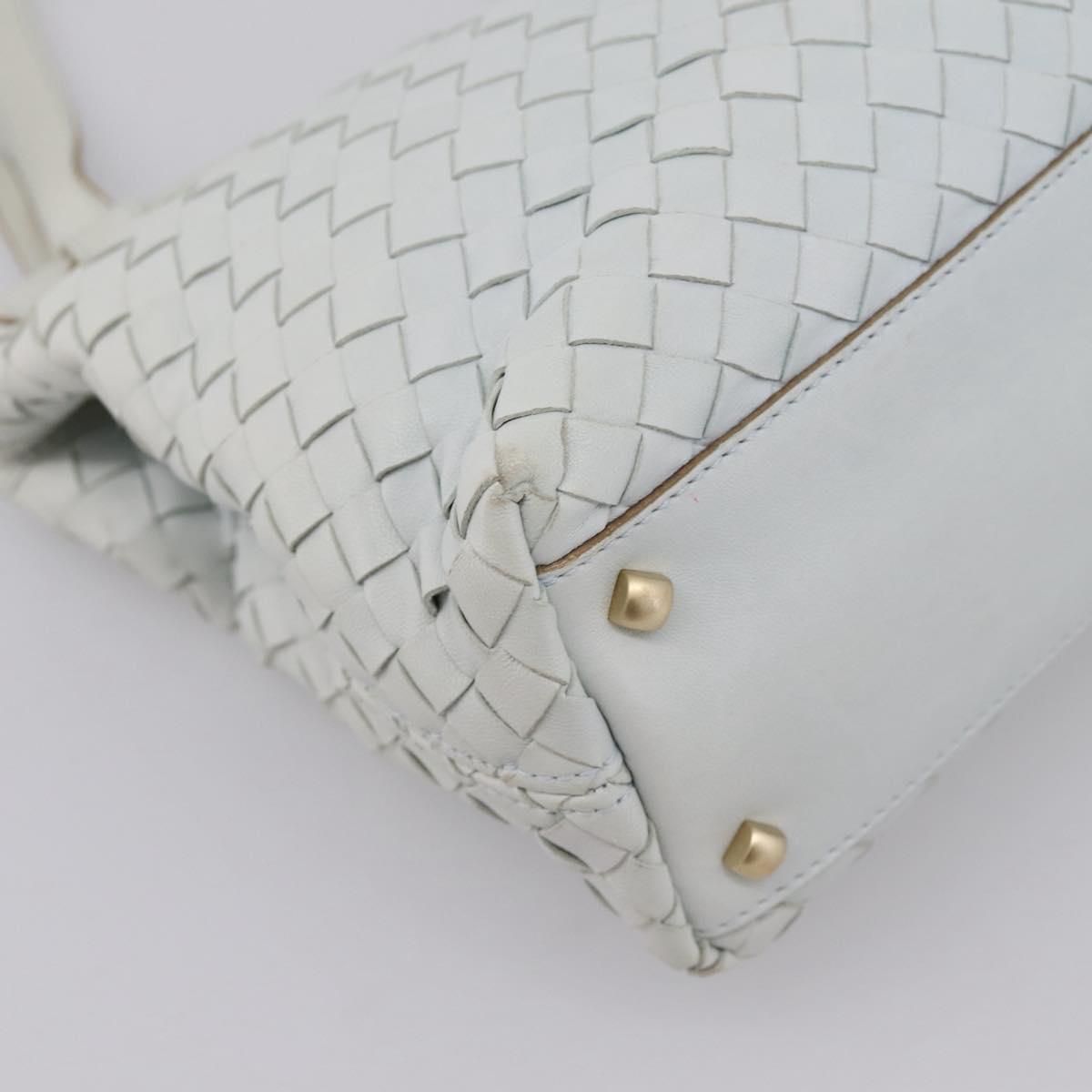 BOTTEGA VENETA INTRECCIATO Shoulder Bag Leather Light Blue Gold Auth ka6365