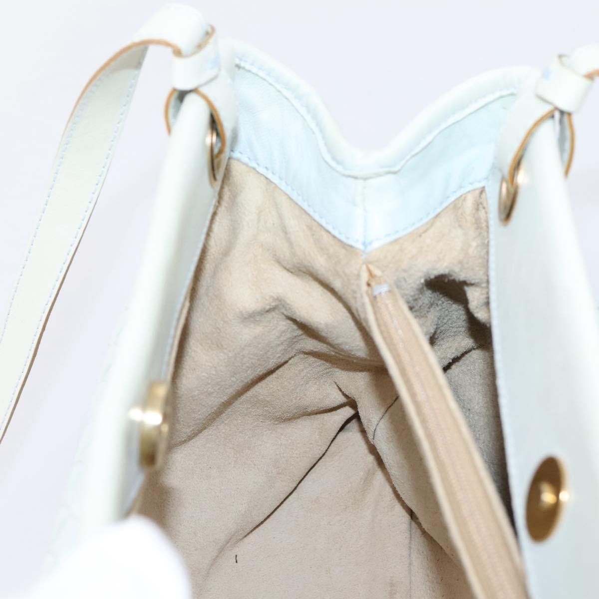 BOTTEGA VENETA INTRECCIATO Shoulder Bag Leather Light Blue Gold Auth ka6365