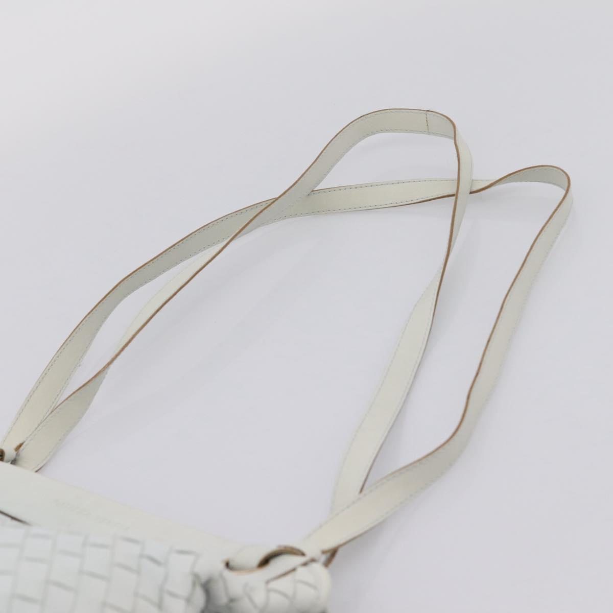 BOTTEGA VENETA INTRECCIATO Shoulder Bag Leather Light Blue Gold Auth ka6365