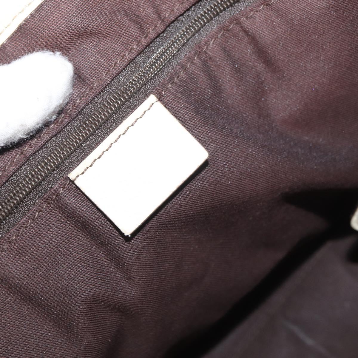 GUCCI GG Canvas Web Sherry Line Pretty Tote Bag Beige Gold 163805 Auth ka637