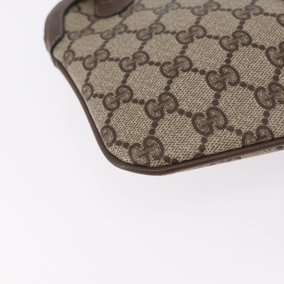 GUCCI GG Supreme Web Sherry Line Bag PVC Beige Gold 904 02 047 Auth ka6370