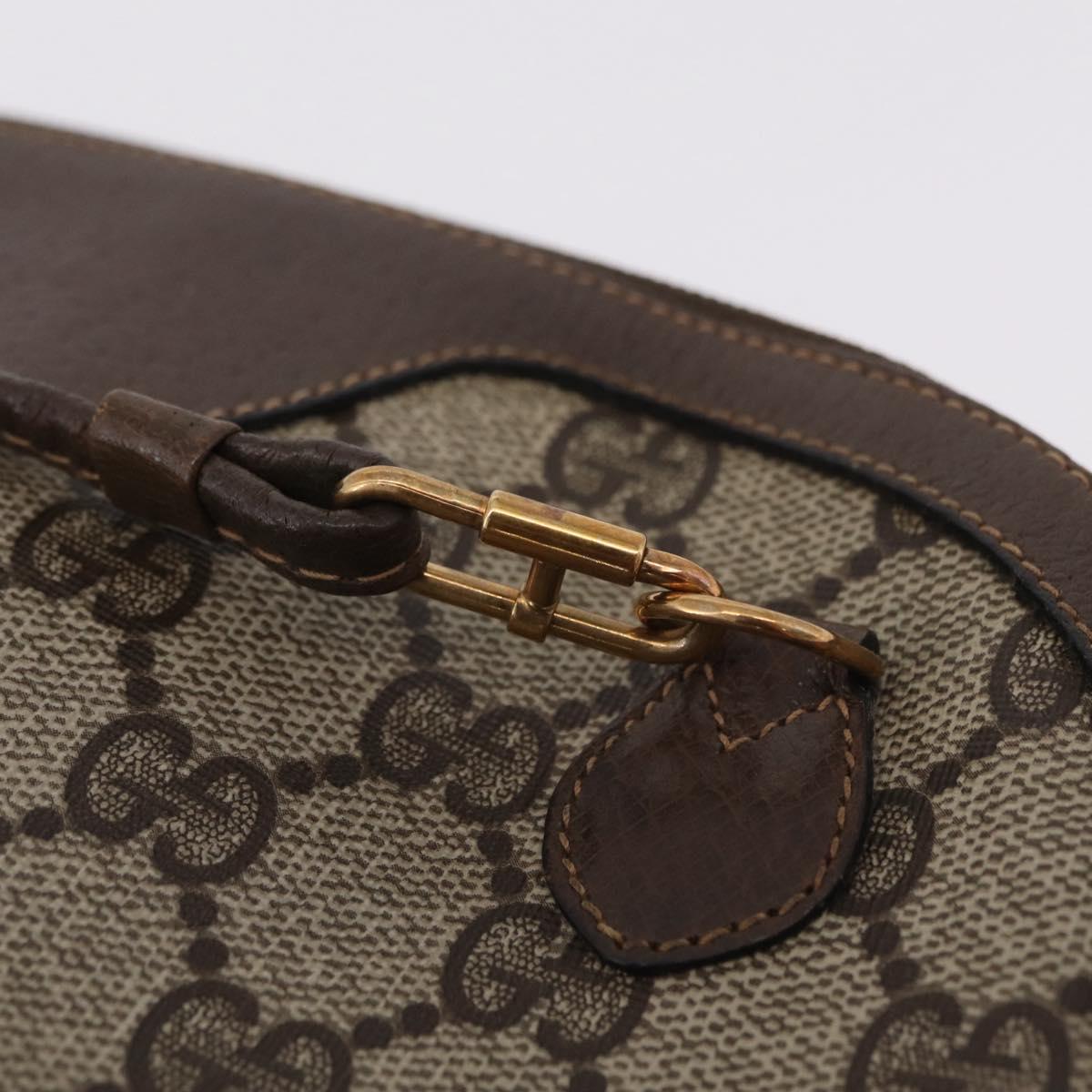 GUCCI GG Supreme Web Sherry Line Bag PVC Beige Gold 904 02 047 Auth ka6370