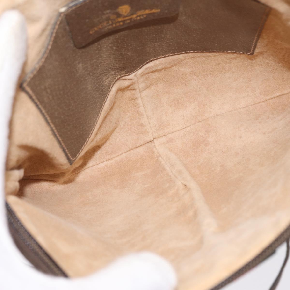 GUCCI GG Supreme Web Sherry Line Bag PVC Beige Gold 904 02 047 Auth ka6370