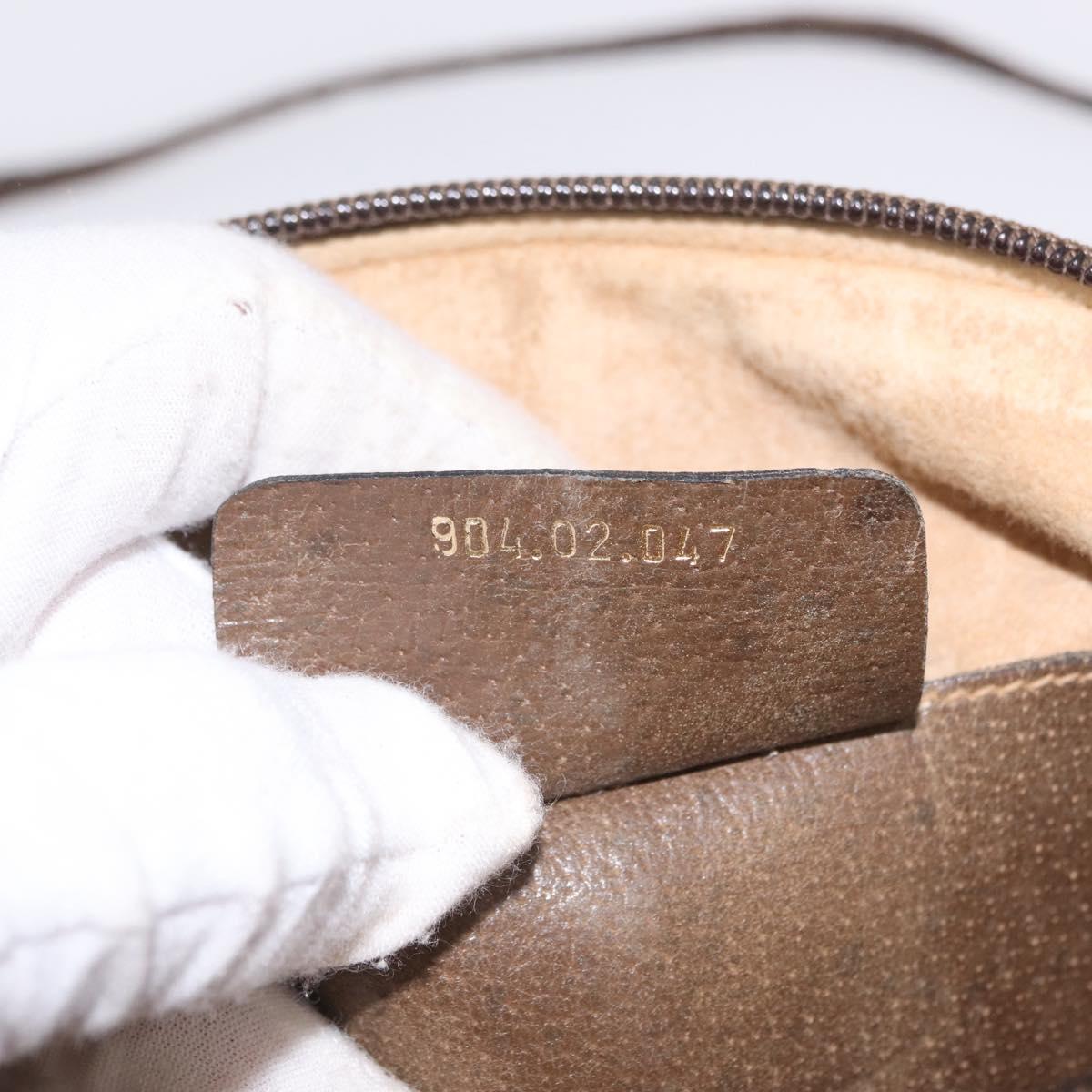 GUCCI GG Supreme Web Sherry Line Bag PVC Beige Gold 904 02 047 Auth ka6370