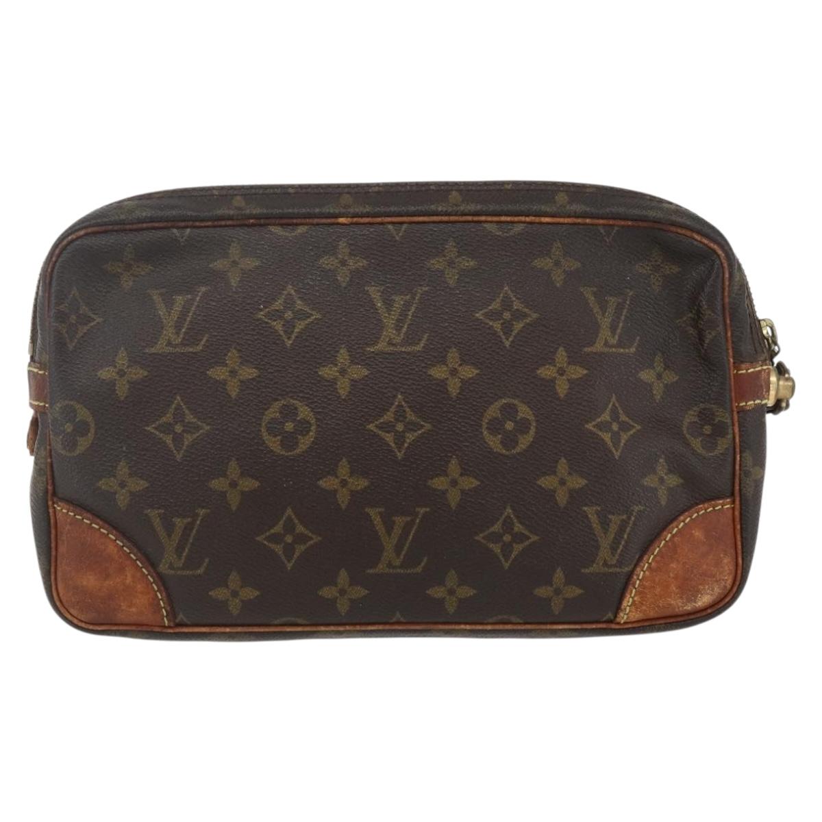 LOUIS VUITTON Monogram Clutch Bag 2 Set LV Auth ka638