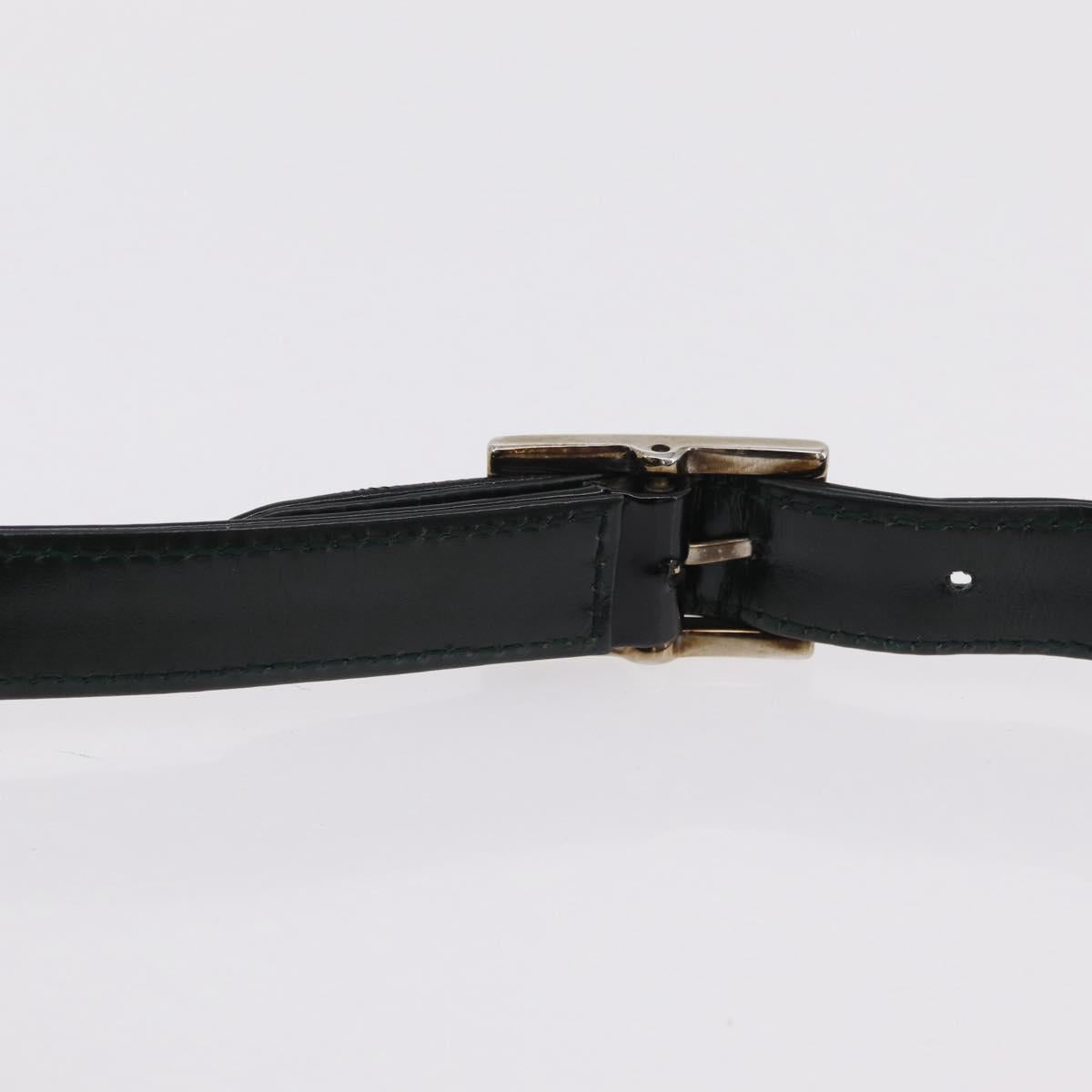 GUCCI Shoulder Bag Patent Leather Black Silver 001 2113 1677 Auth ka6380