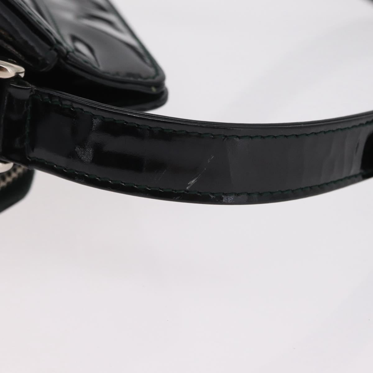 GUCCI Shoulder Bag Patent Leather Black Silver 001 2113 1677 Auth ka6380