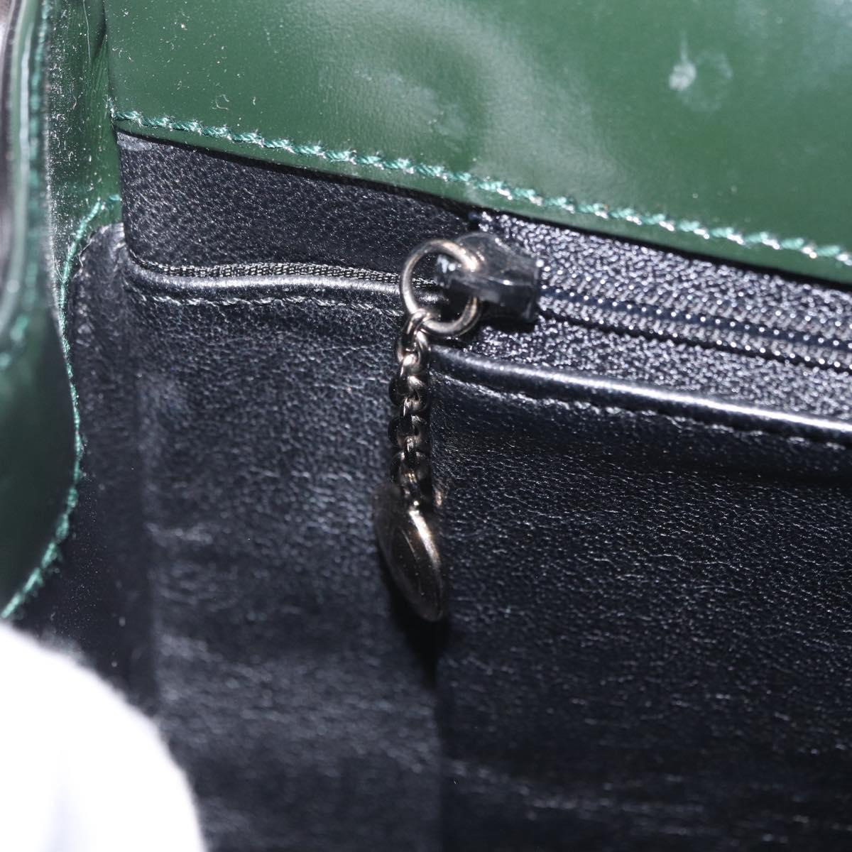 GUCCI Shoulder Bag Patent Leather Black Silver 001 2113 1677 Auth ka6380