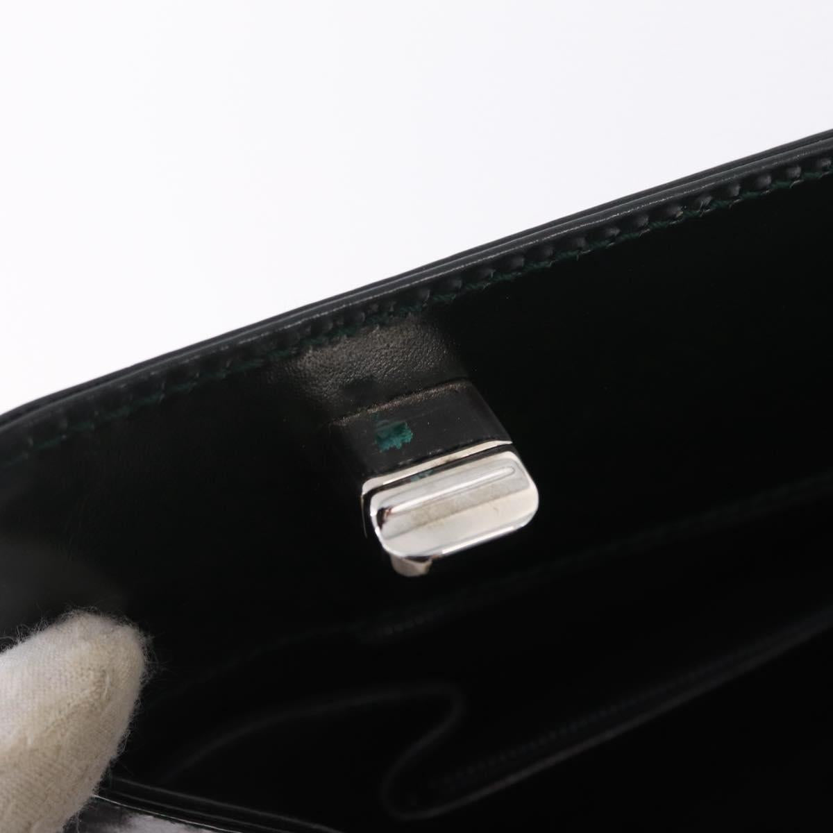 GUCCI Shoulder Bag Patent Leather Black Silver 001 2113 1677 Auth ka6380