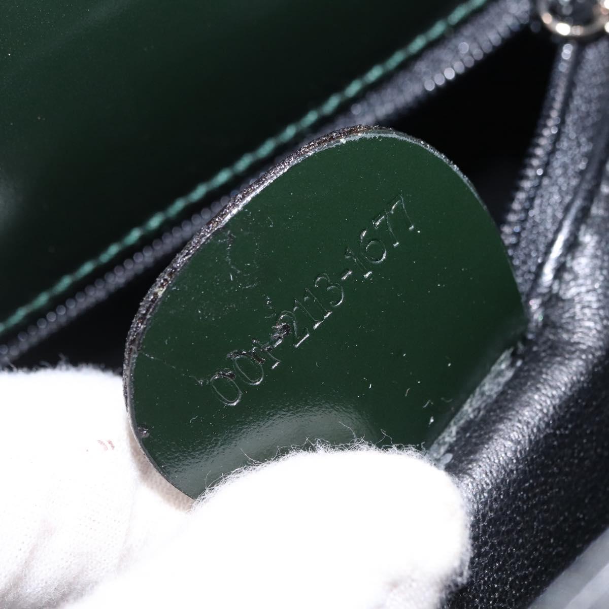GUCCI Shoulder Bag Patent Leather Black Silver 001 2113 1677 Auth ka6380