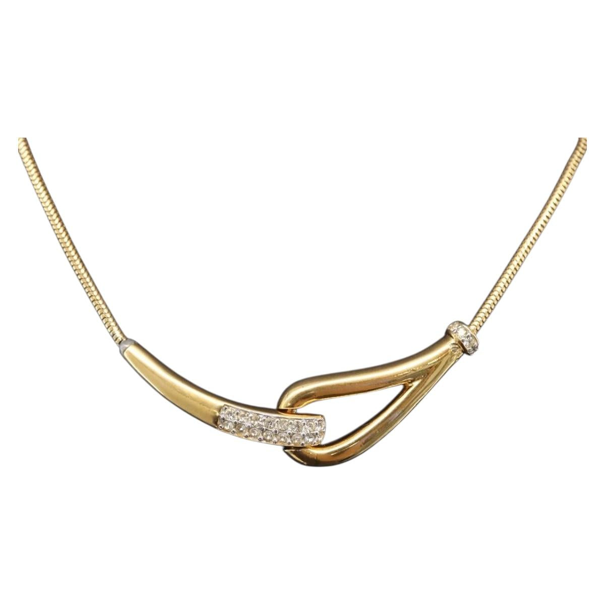 GIVENCHY Necklace Metal Gold Tone Auth ka6381