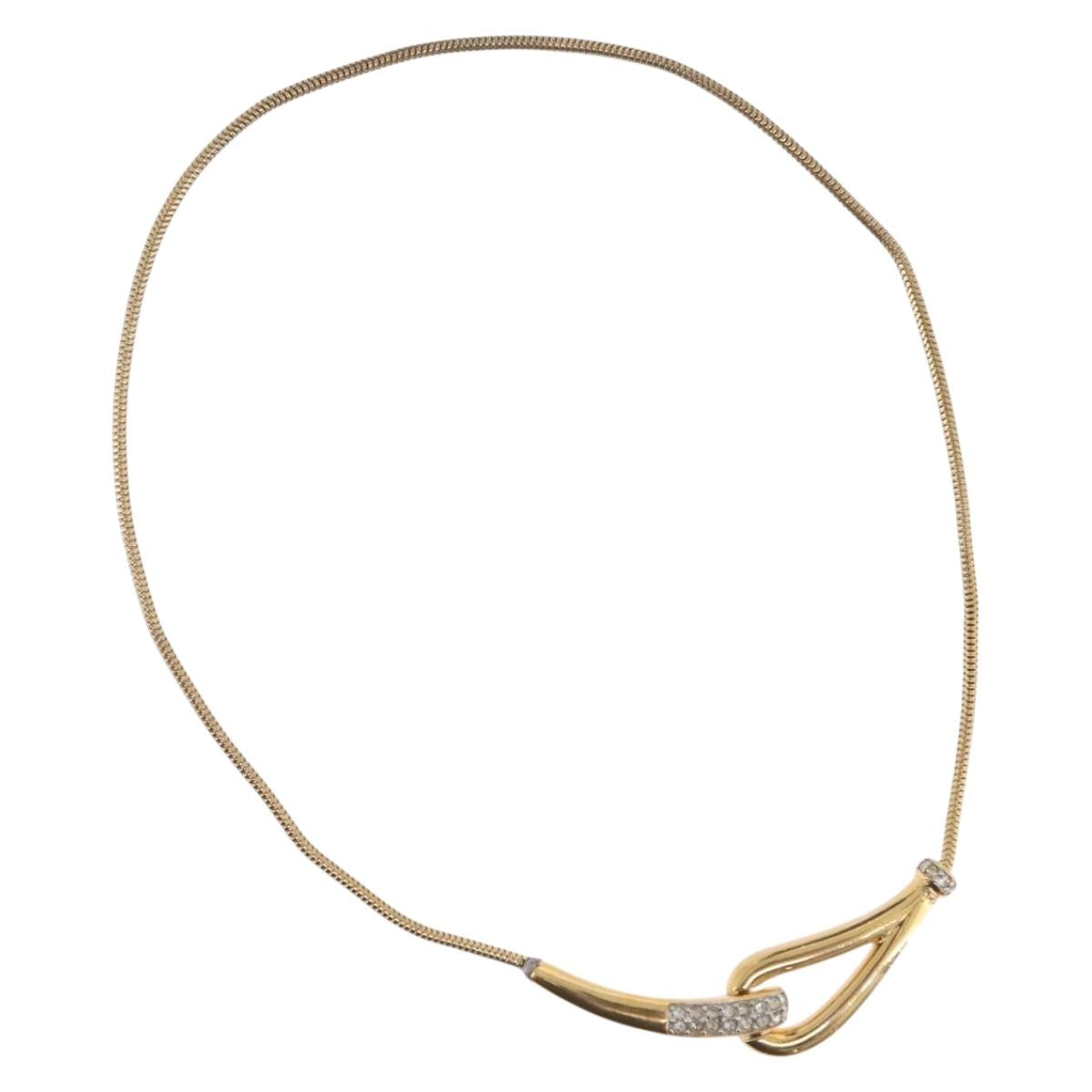 GIVENCHY Necklace Metal Gold Tone Auth ka6381
