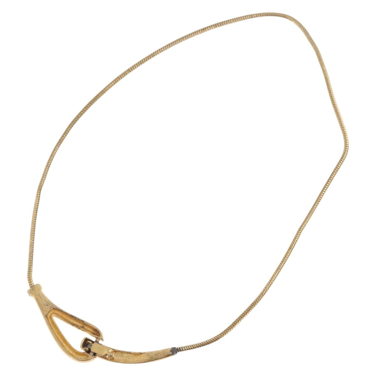 GIVENCHY Necklace Metal Gold Tone Auth ka6381
