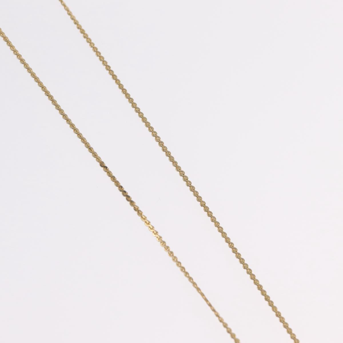 Christian Dior Rhinestone Necklace Metal Gold Tone Auth ka6383