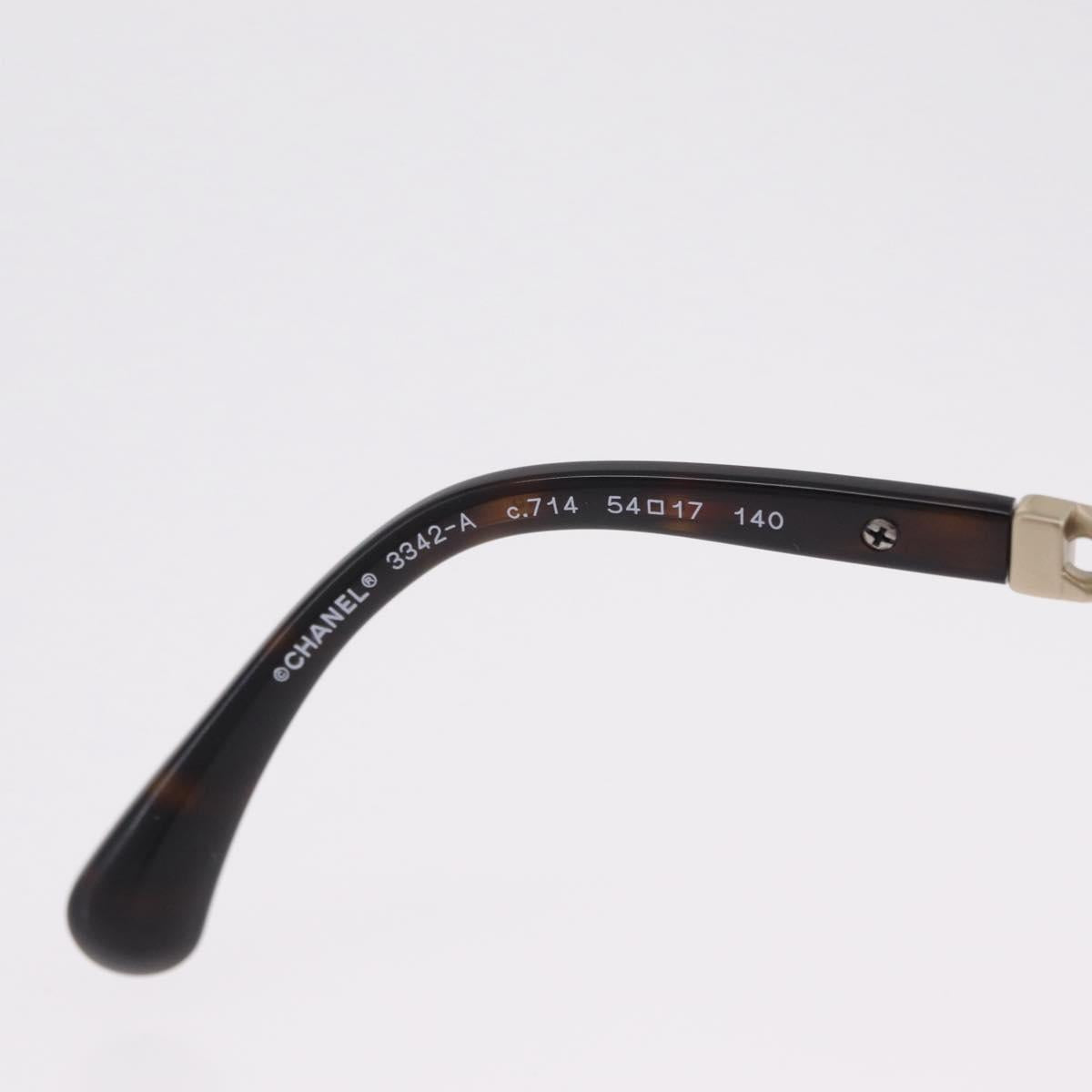 CHANEL Sunglasses Plastic Black CC Auth ka6384