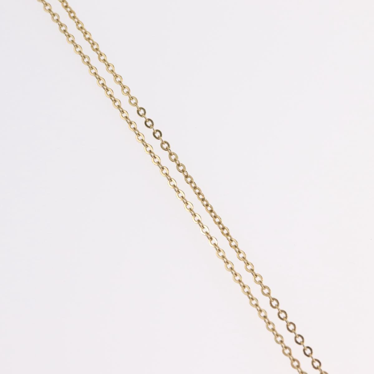 Christian Dior Rhinestone Necklace Metal Gold Tone Auth ka6386