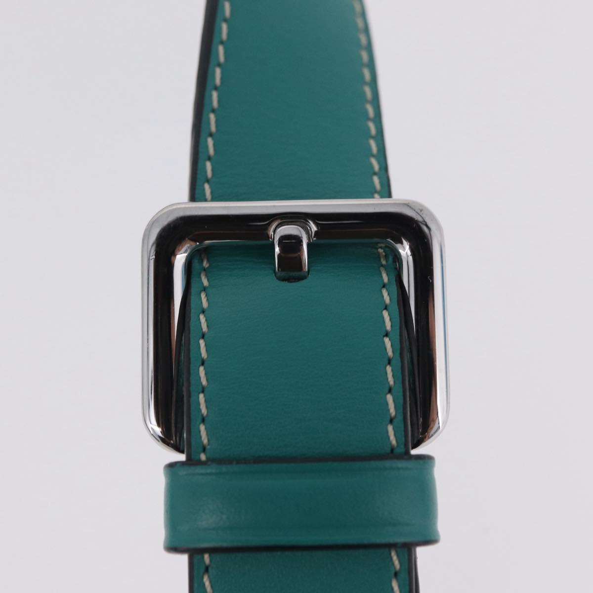 LOEWE Mini Gate Bag Shoulder Bag Leather Green Silver Auth ka6387M