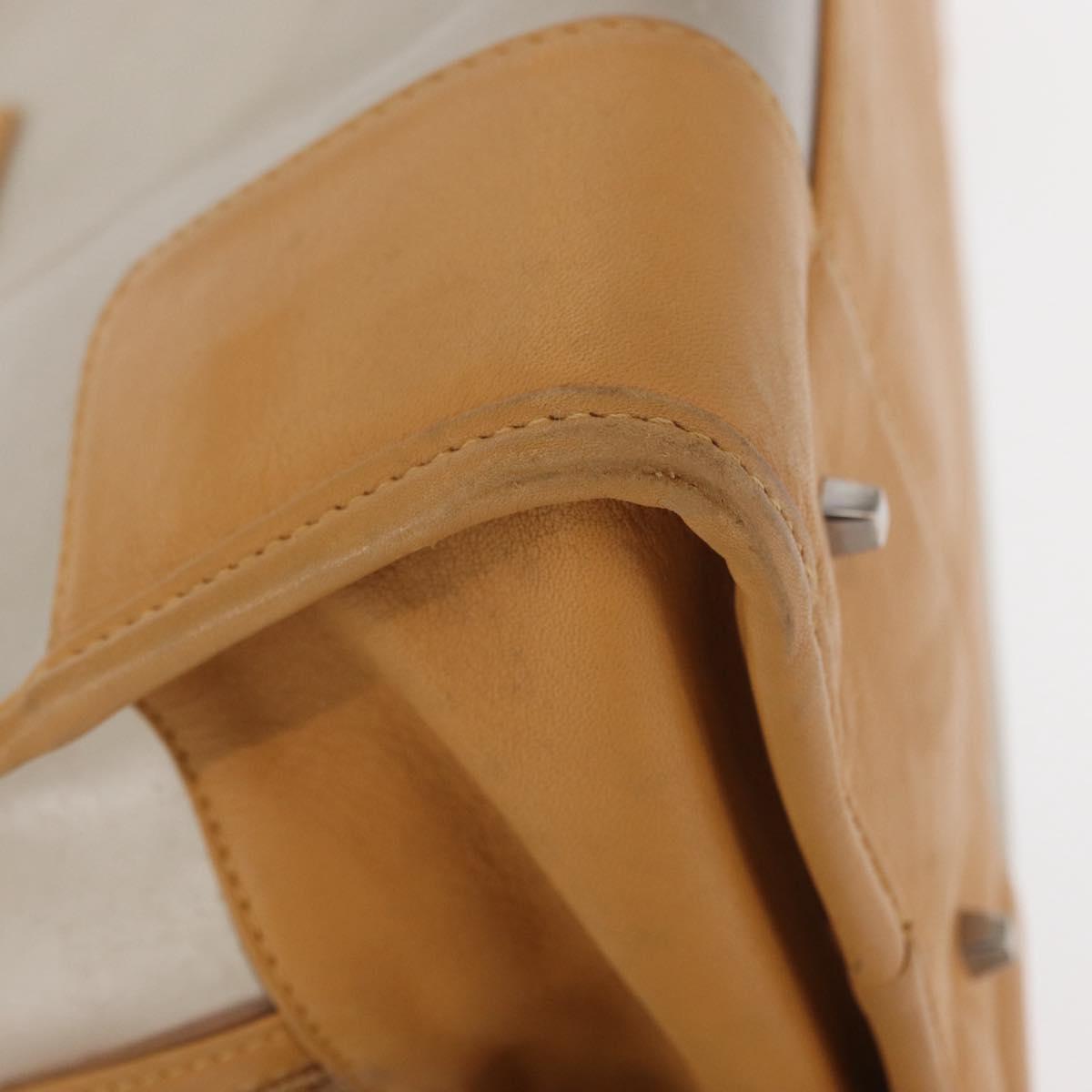 LOEWE Anagram Amazonas Hand Bag Vinyl Leather Clear Silver Auth ka639