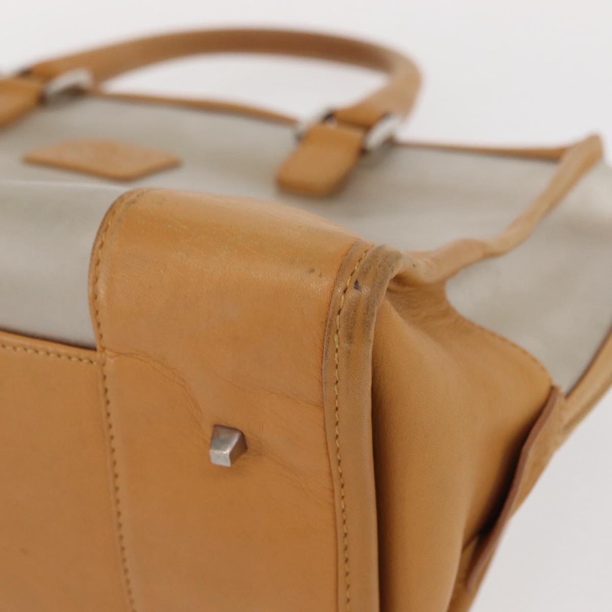 LOEWE Anagram Amazonas Hand Bag Vinyl Leather Clear Silver Auth ka639