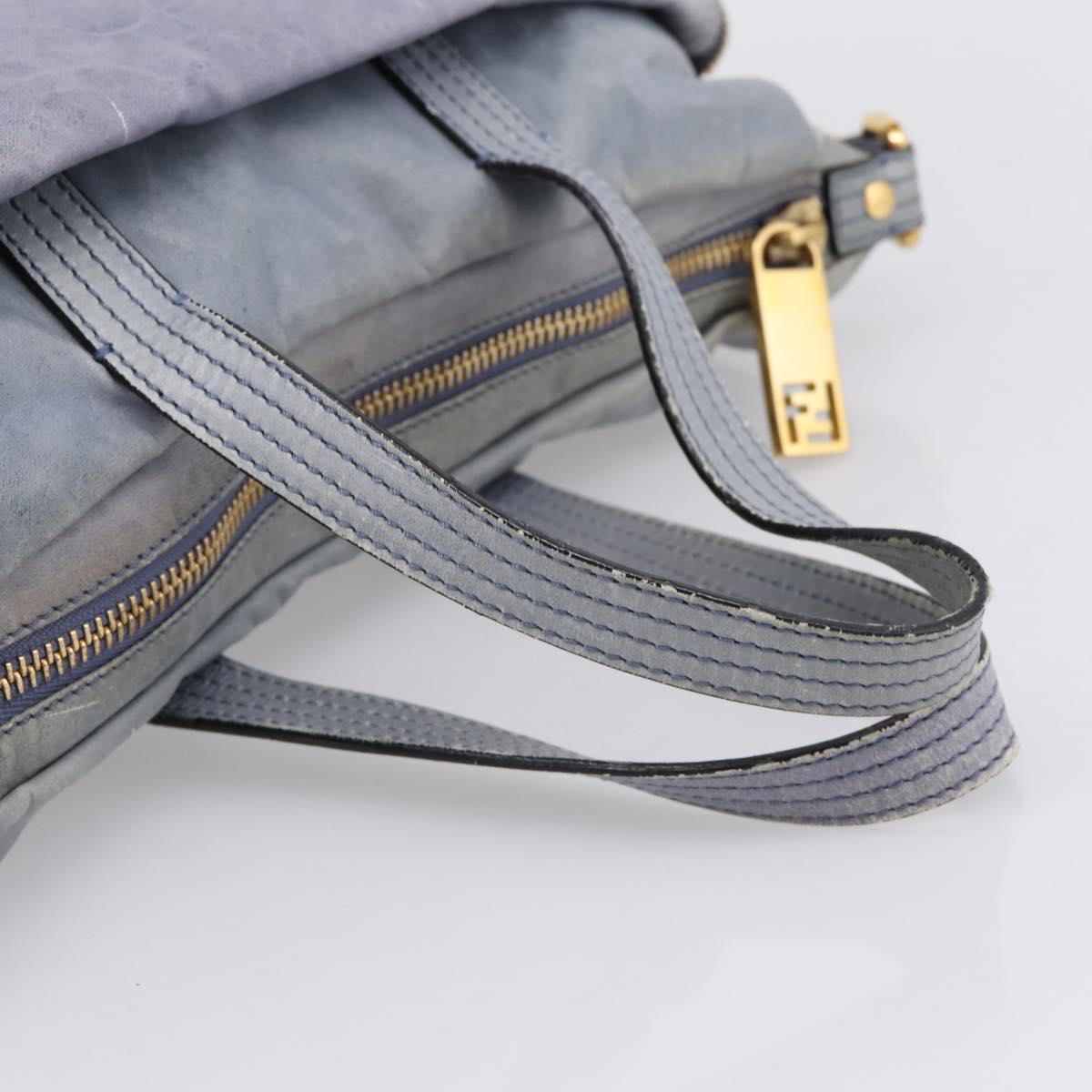 FENDI Hand Bag Leather 2way Purple Gold YX1 2461 Auth ka6396