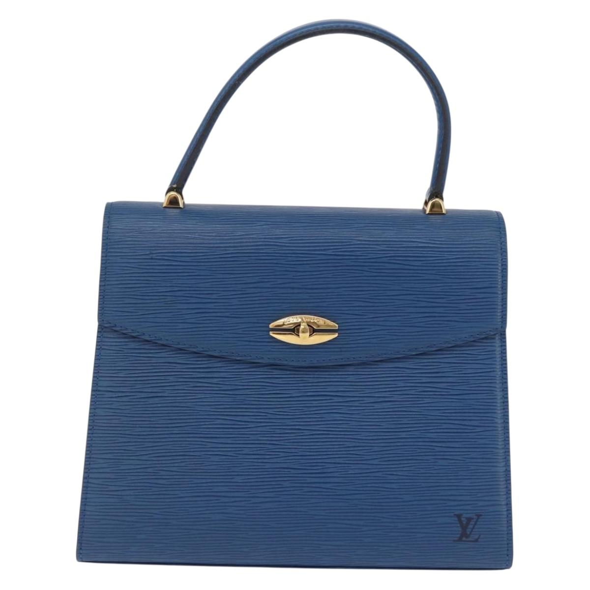 LOUIS VUITTON Epi Malesherbes Hand Bag Blue M52375 LV Auth ka6399A