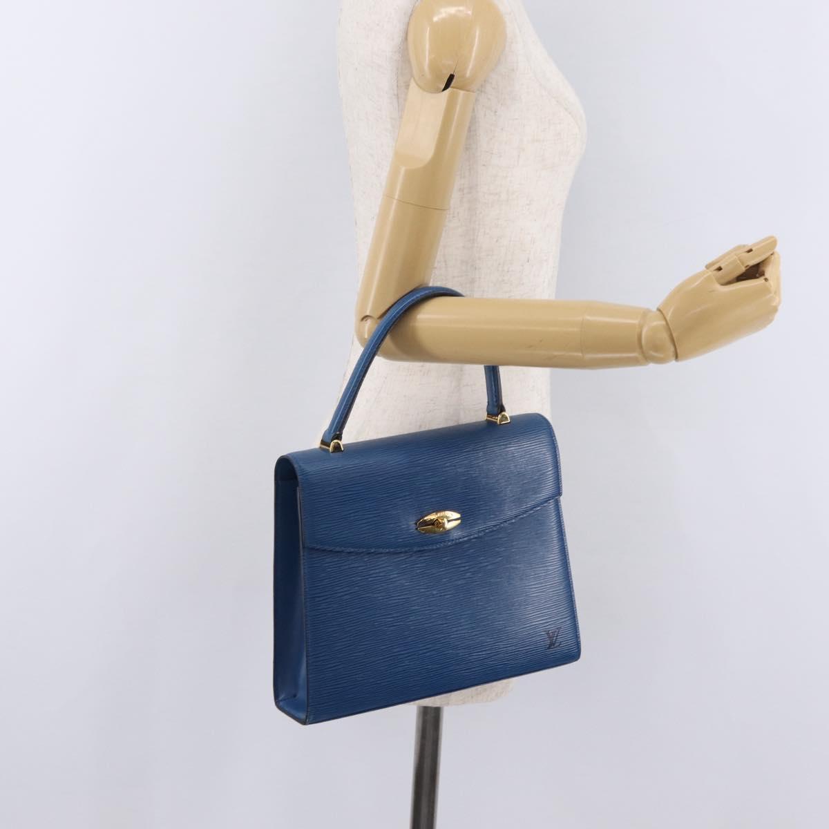 LOUIS VUITTON Epi Malesherbes Hand Bag Blue M52375 LV Auth ka6399A
