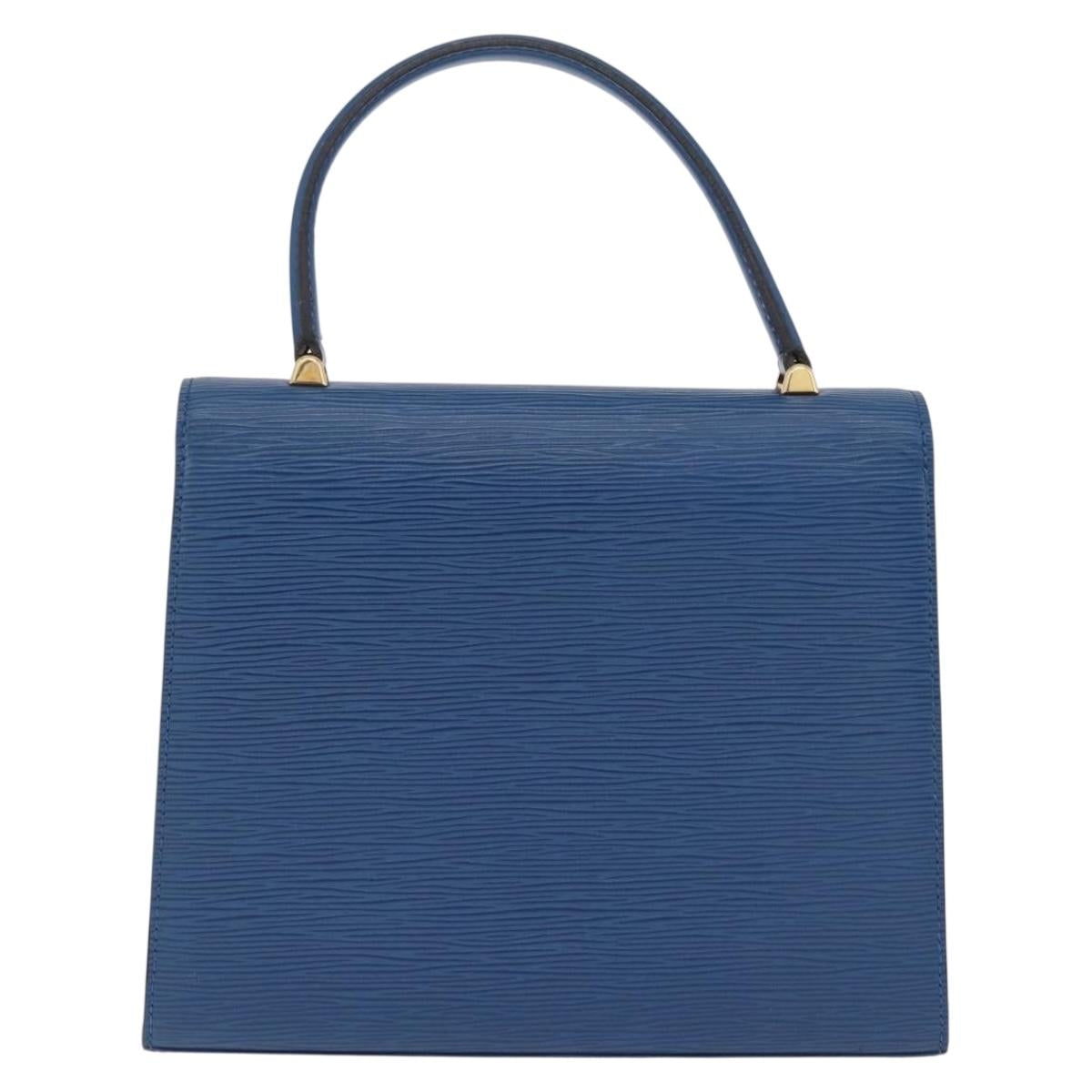 LOUIS VUITTON Epi Malesherbes Hand Bag Blue M52375 LV Auth ka6399A