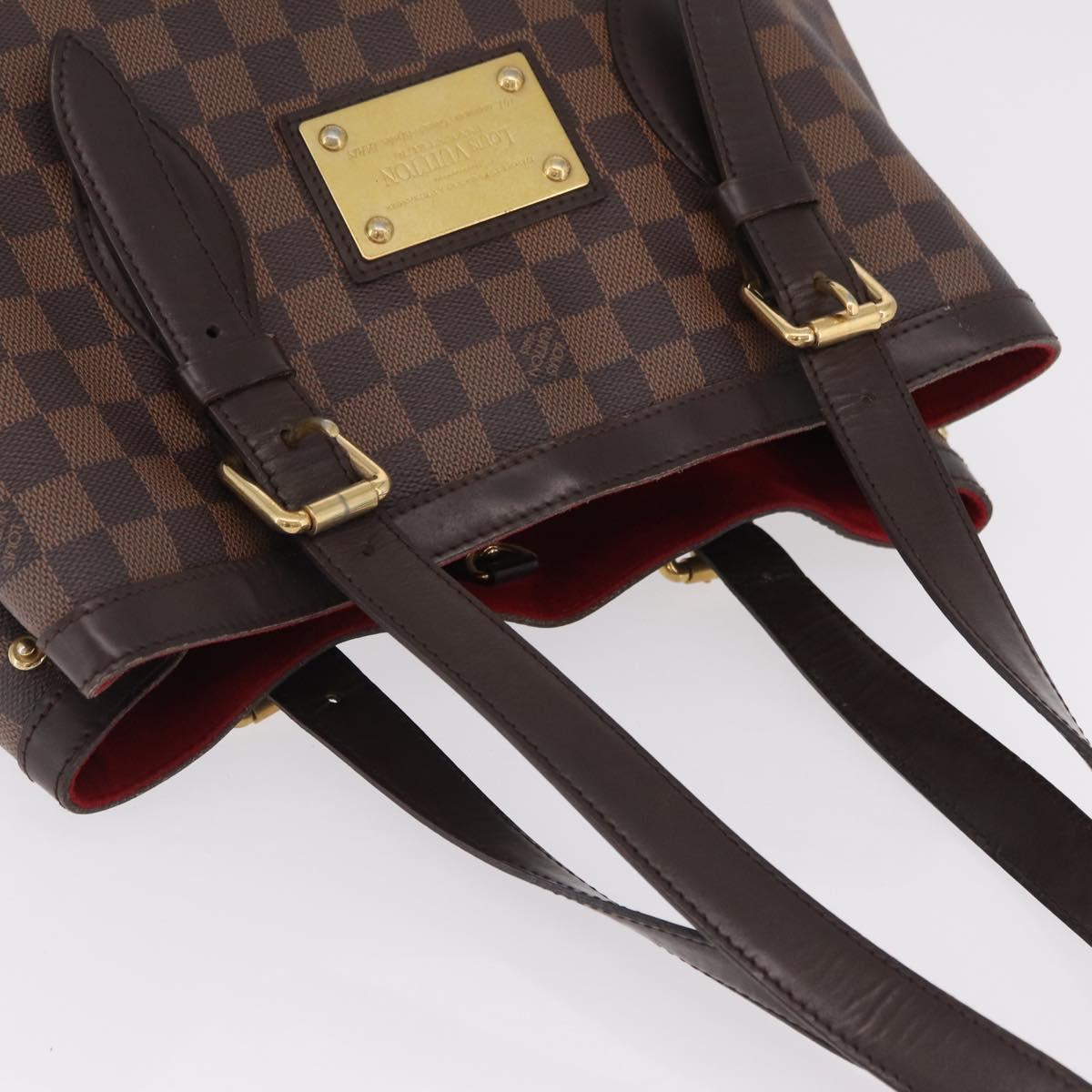 LOUIS VUITTON Damier Ebene Hampstead MM Tote Bag N51204 LV Auth ka6400