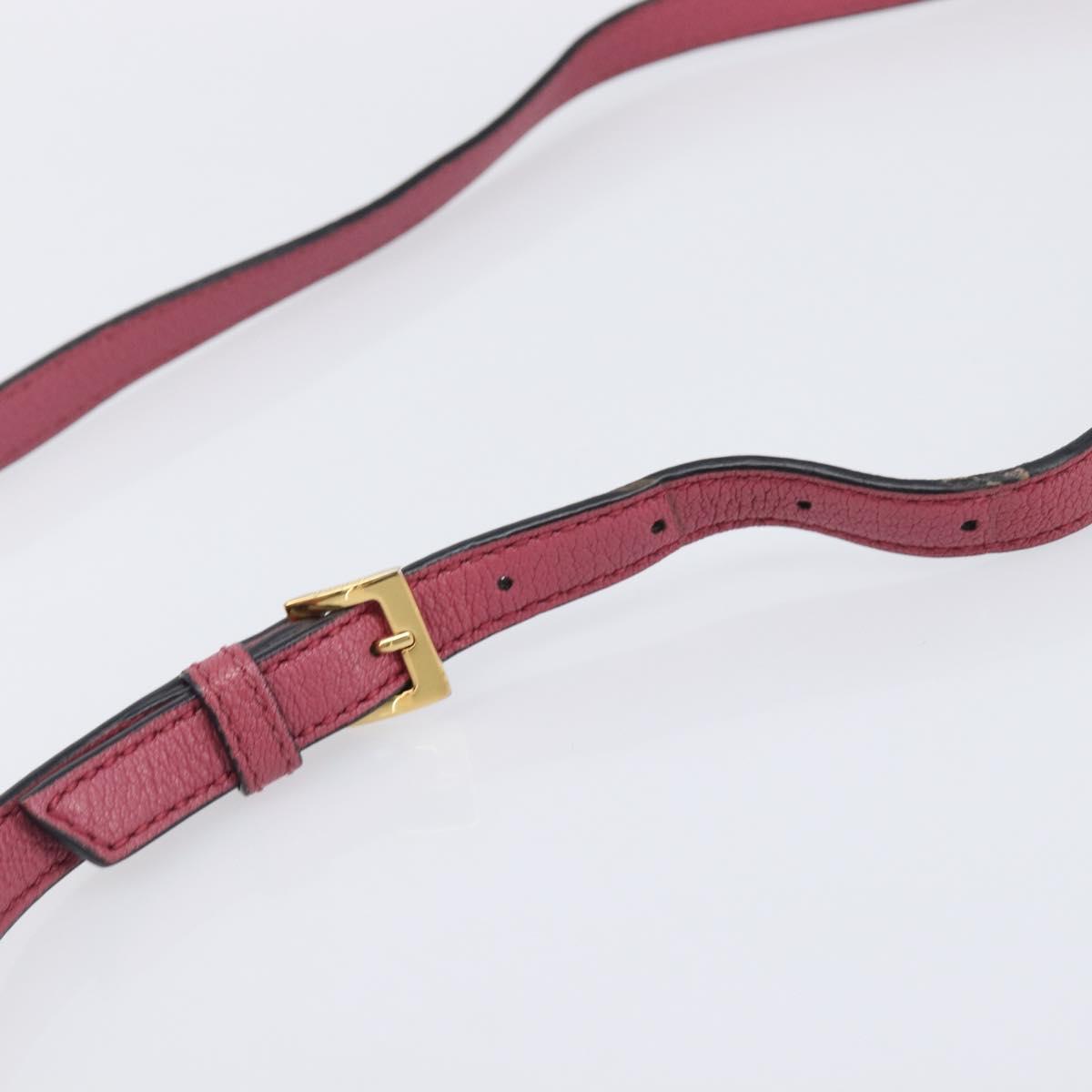 Miu Miu Madras Hand Bag Leather 2way Pink Gold Auth ka6401V