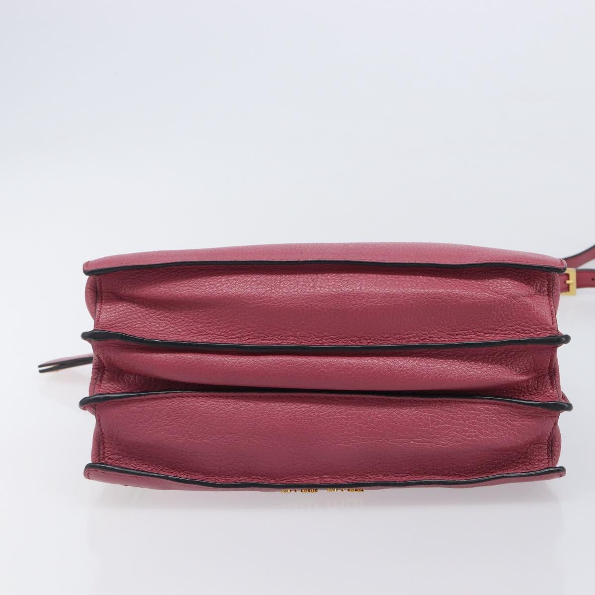 Miu Miu Madras Hand Bag Leather 2way Pink Gold Auth ka6401V