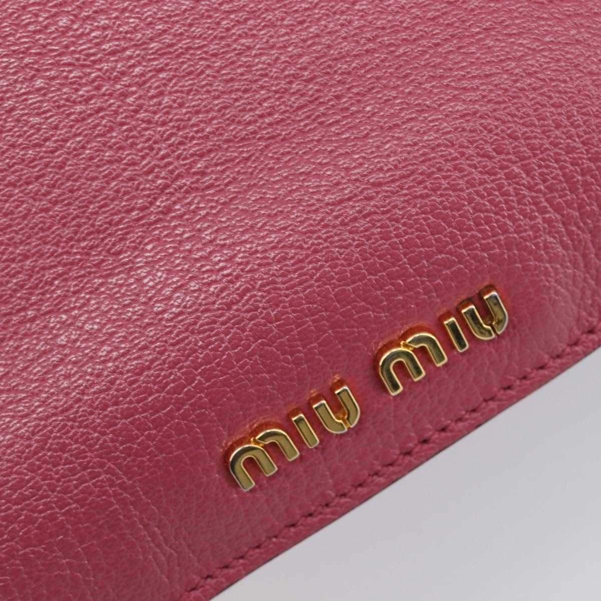 Miu Miu Madras Hand Bag Leather 2way Pink Gold Auth ka6401V