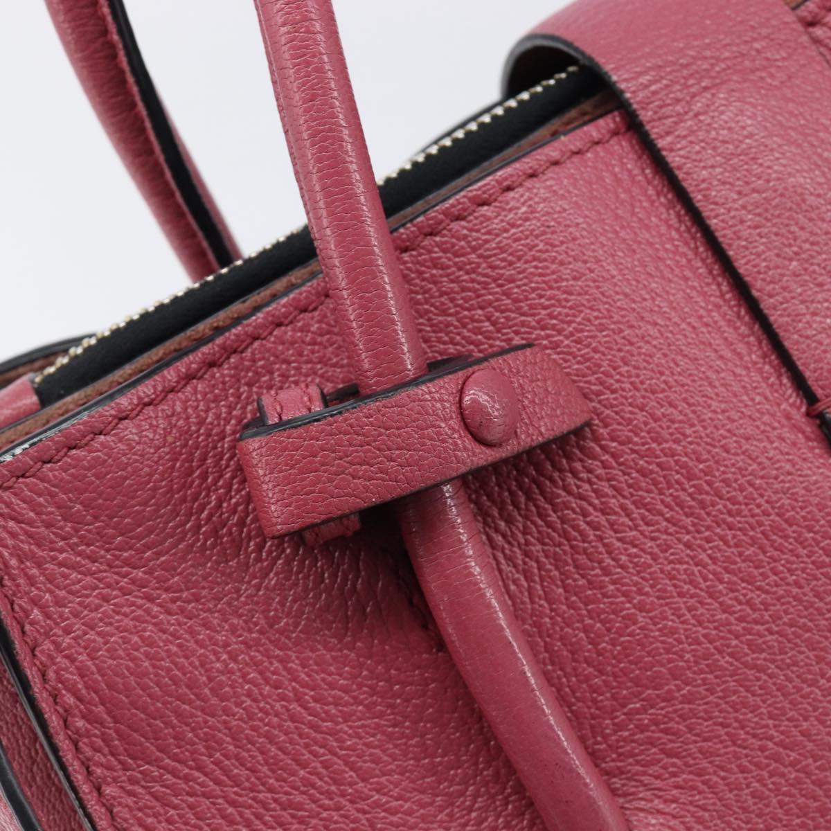 Miu Miu Madras Hand Bag Leather 2way Pink Gold Auth ka6401V