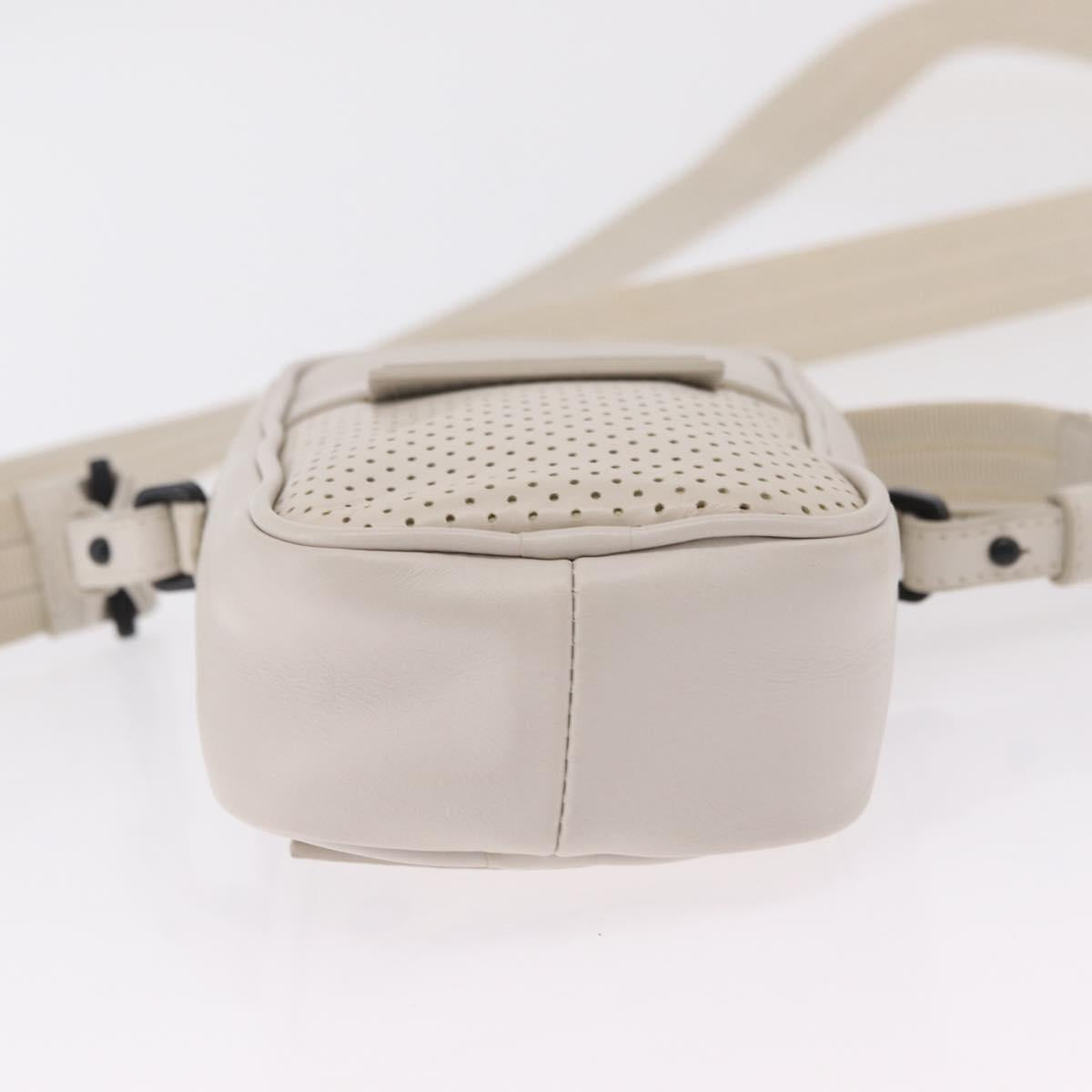 BOTTEGA VENETA Leggero Shoulder Pouch Leather White Auth ka6402