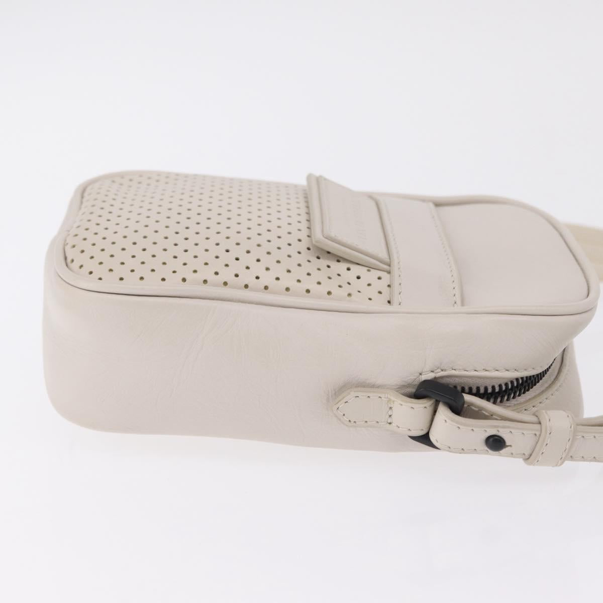 BOTTEGA VENETA Leggero Shoulder Pouch Leather White Auth ka6402