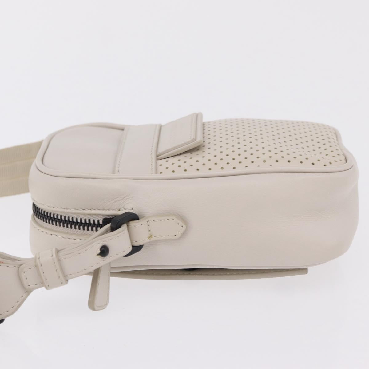 BOTTEGA VENETA Leggero Shoulder Pouch Leather White Auth ka6402