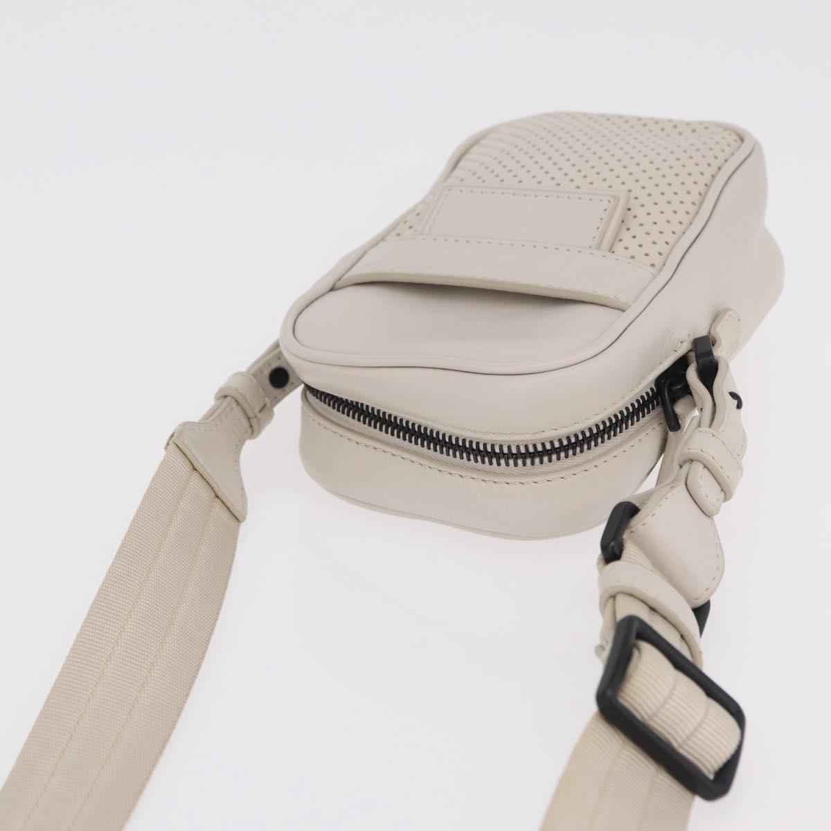 BOTTEGA VENETA Leggero Shoulder Pouch Leather White Auth ka6402