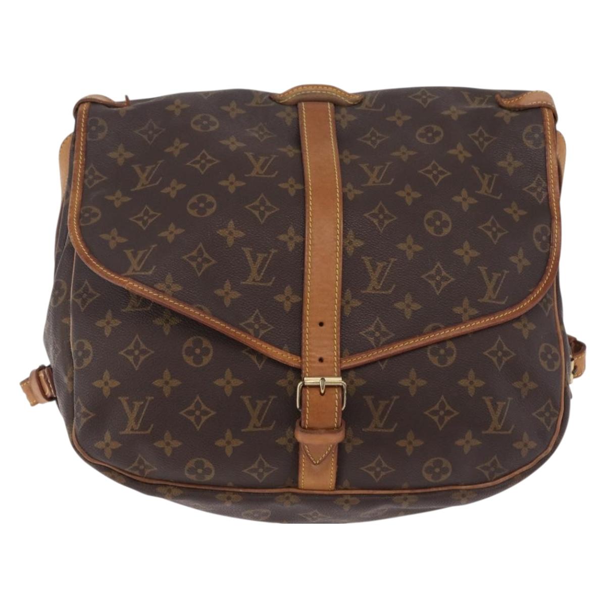LOUIS VUITTON Monogram Saumur 35 Shoulder Bag M42254 LV Auth ka6403