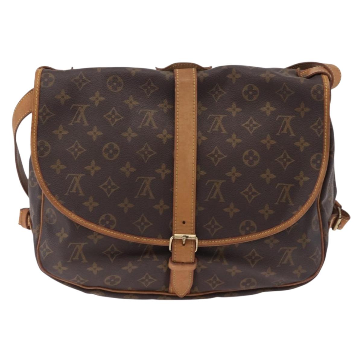 LOUIS VUITTON Monogram Saumur 35 Shoulder Bag M42254 LV Auth ka6403