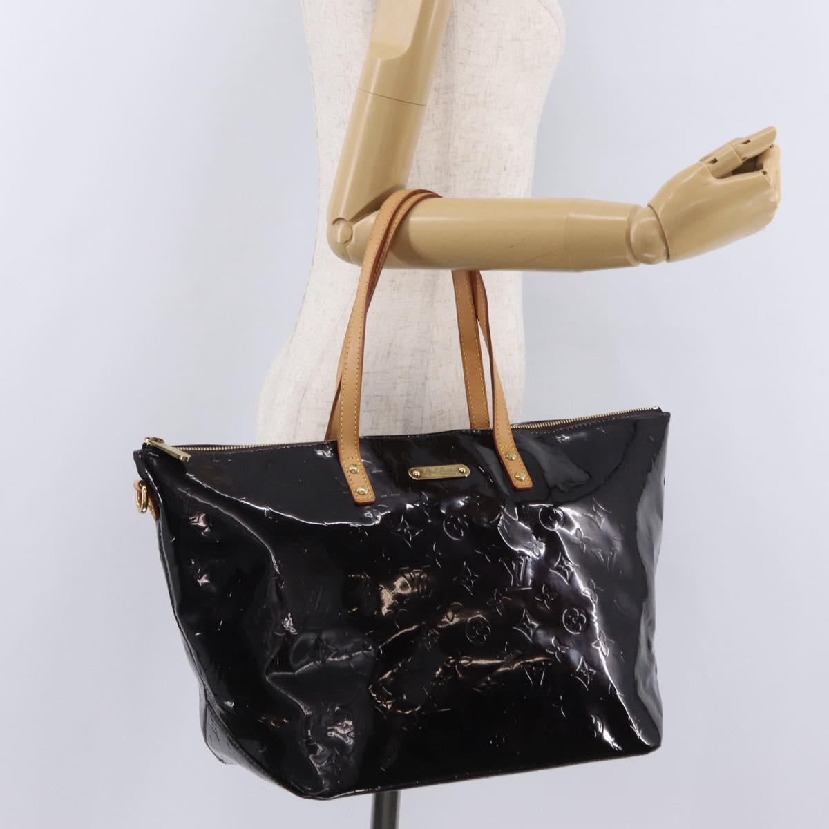 LOUIS VUITTON Monogram Vernis Bellevue GM Bag Amarante M93589 LV Auth ka6407V