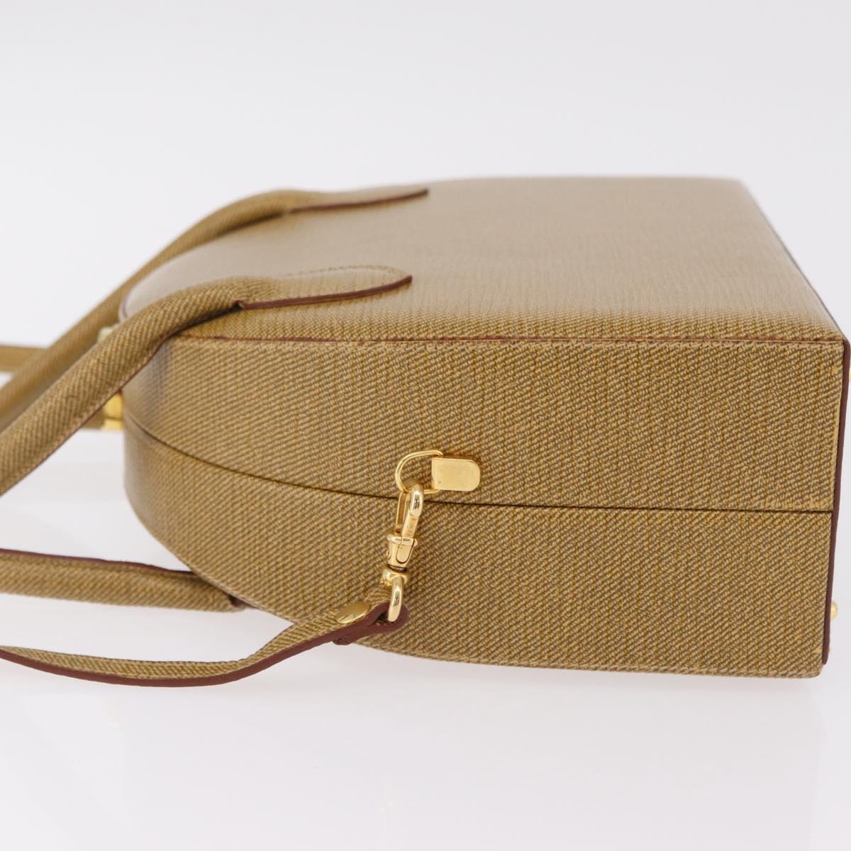 FENDI Hand Bag Leather 2way Beige Gold Auth ka6408