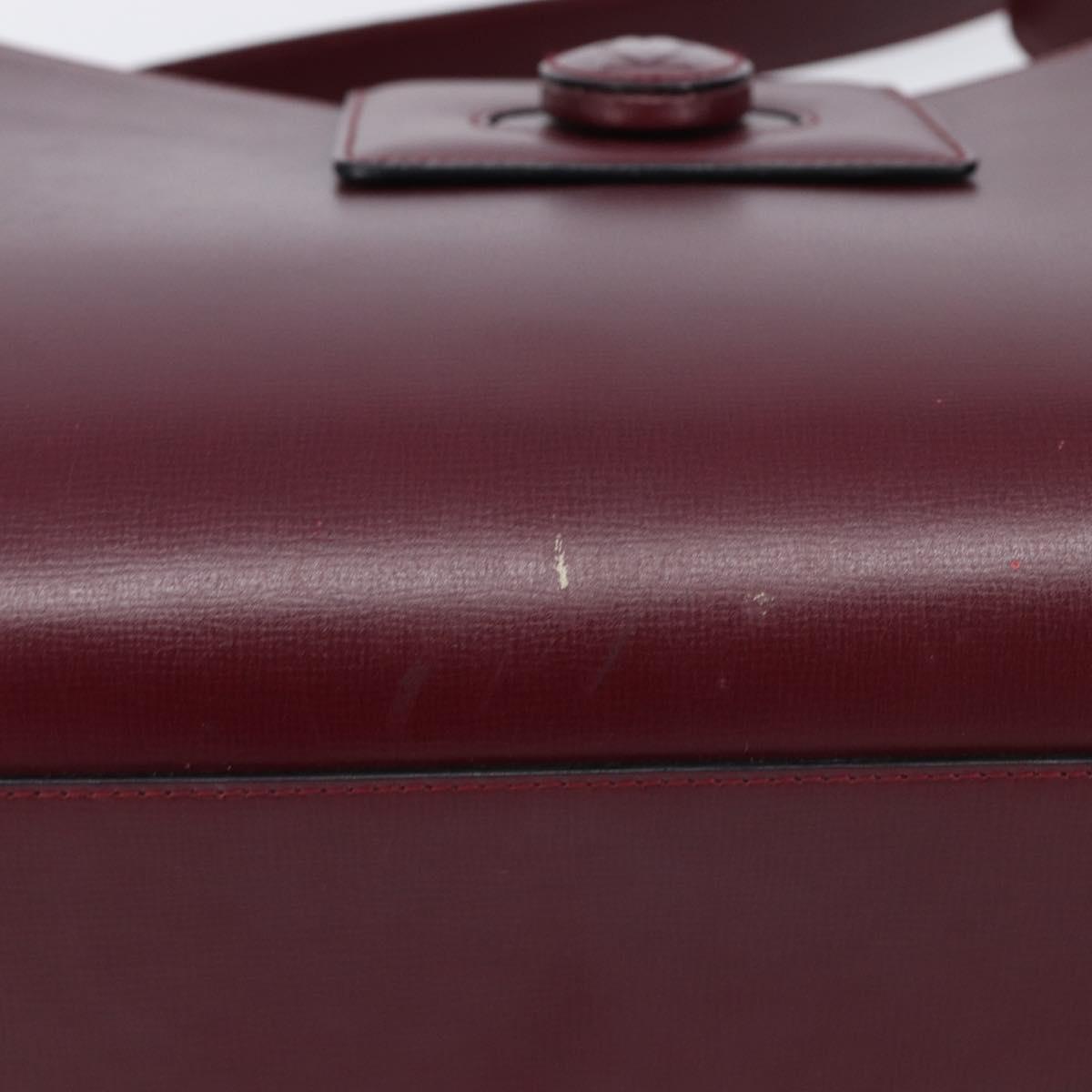 CARTIER Must Line Shoulder Bag Leather Bordeaux Gold Auth ka6410