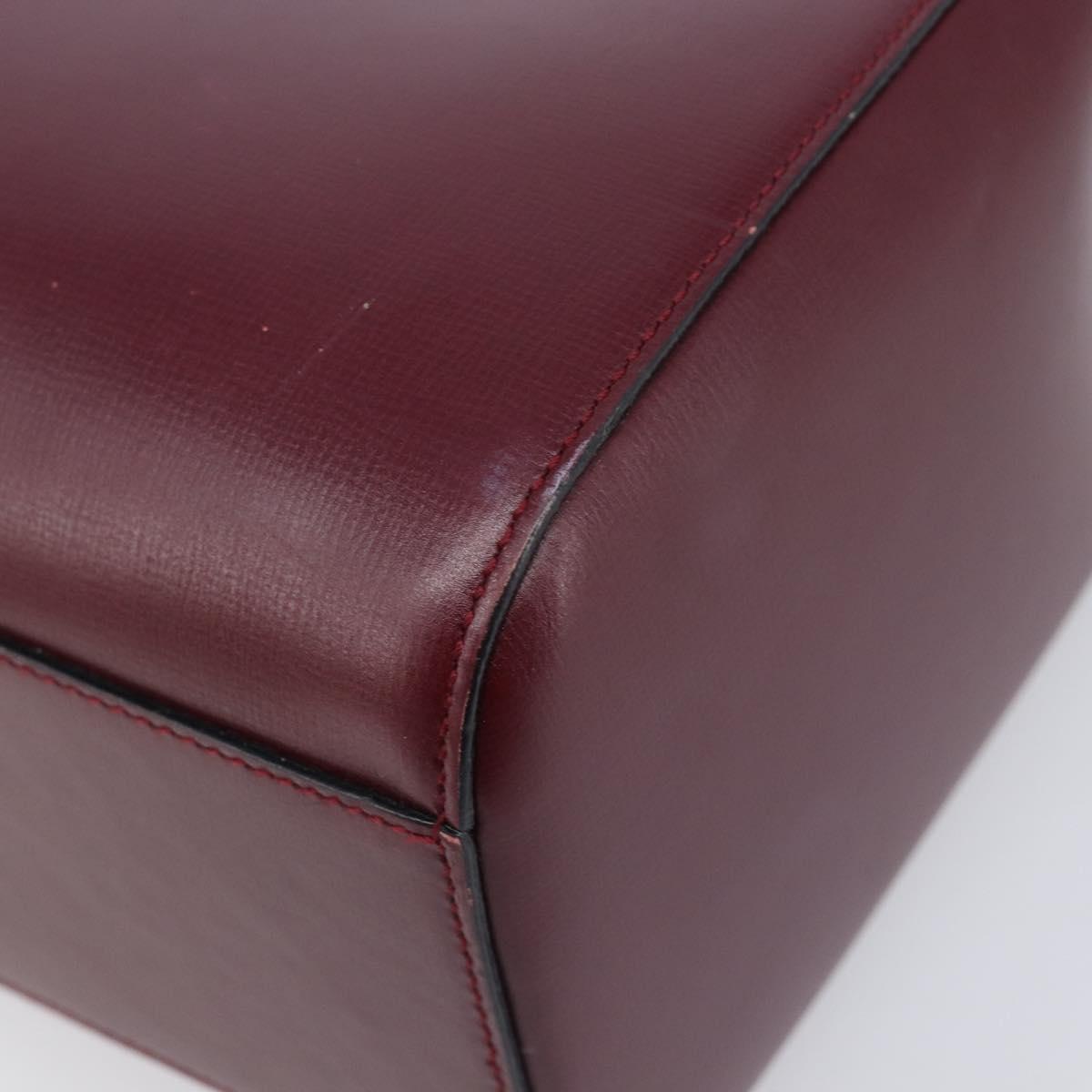 CARTIER Must Line Shoulder Bag Leather Bordeaux Gold Auth ka6410