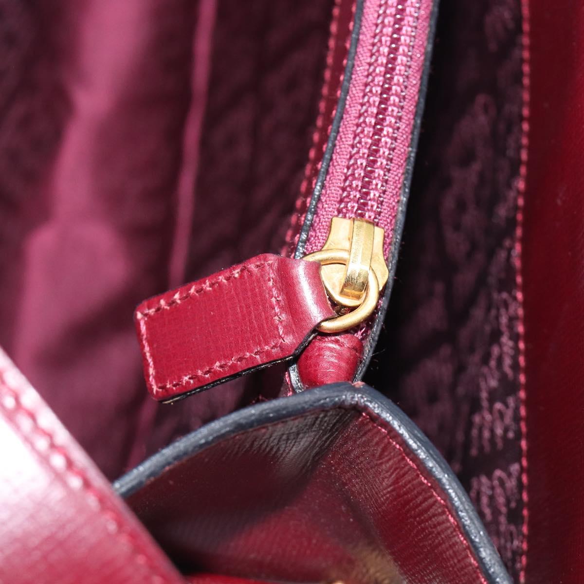 CARTIER Must Line Shoulder Bag Leather Bordeaux Gold Auth ka6410