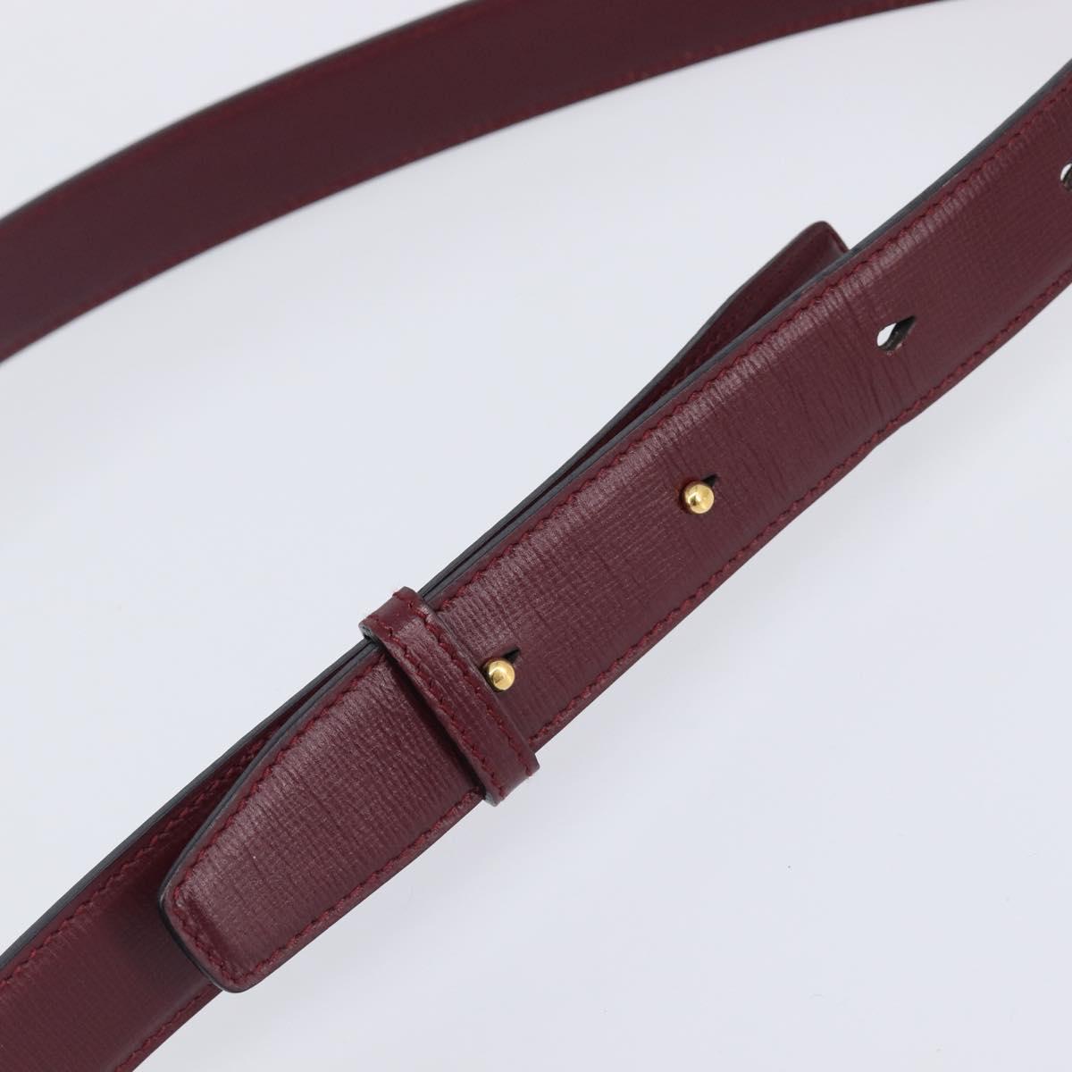CARTIER Must Line Shoulder Bag Leather Bordeaux Gold Auth ka6410