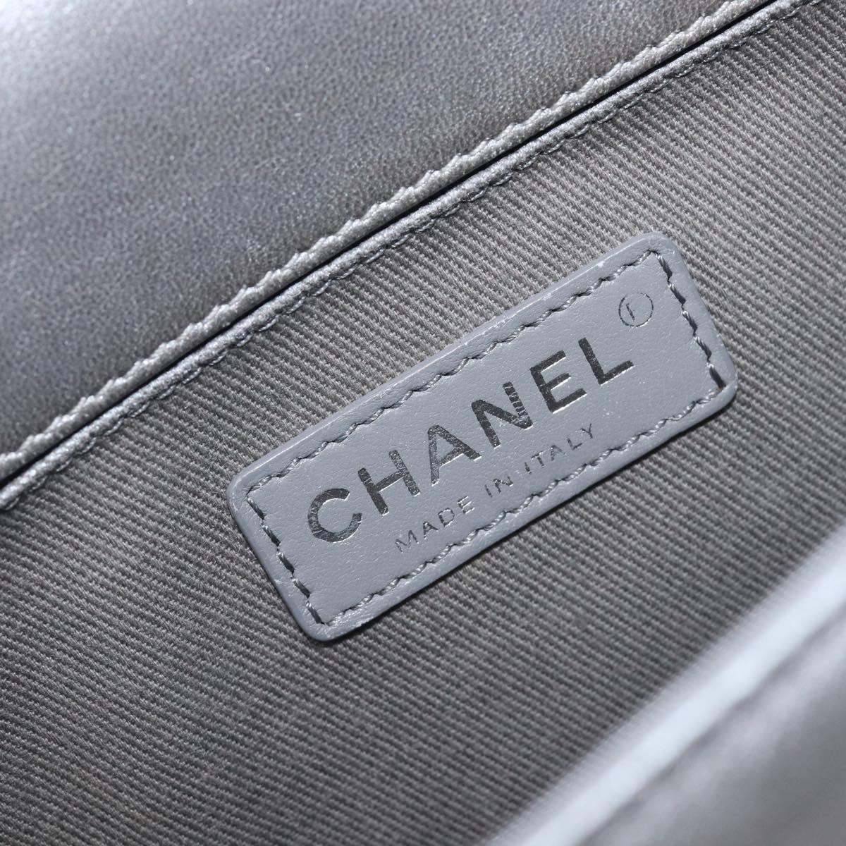 CHANEL Boy Chanel Matelasse Chain Bag Lamb Skin Red Gold CC Auth ka6411M