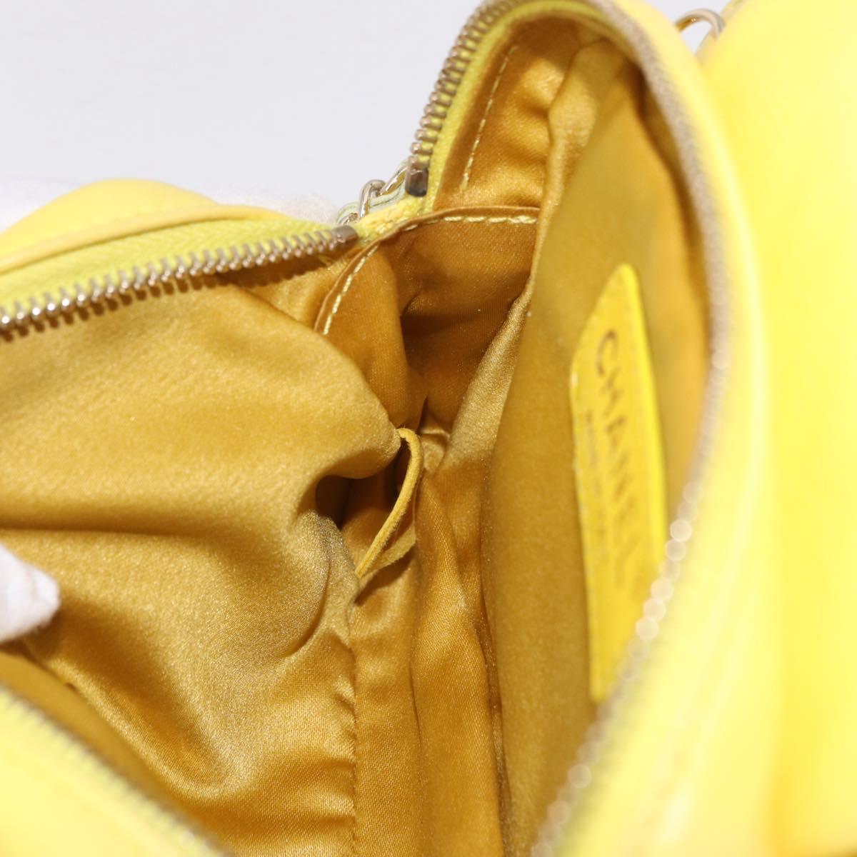 CHANEL Matelasse Chain Shoulder Bag Lamb Skin Yellow Gold CC Auth ka6413M
