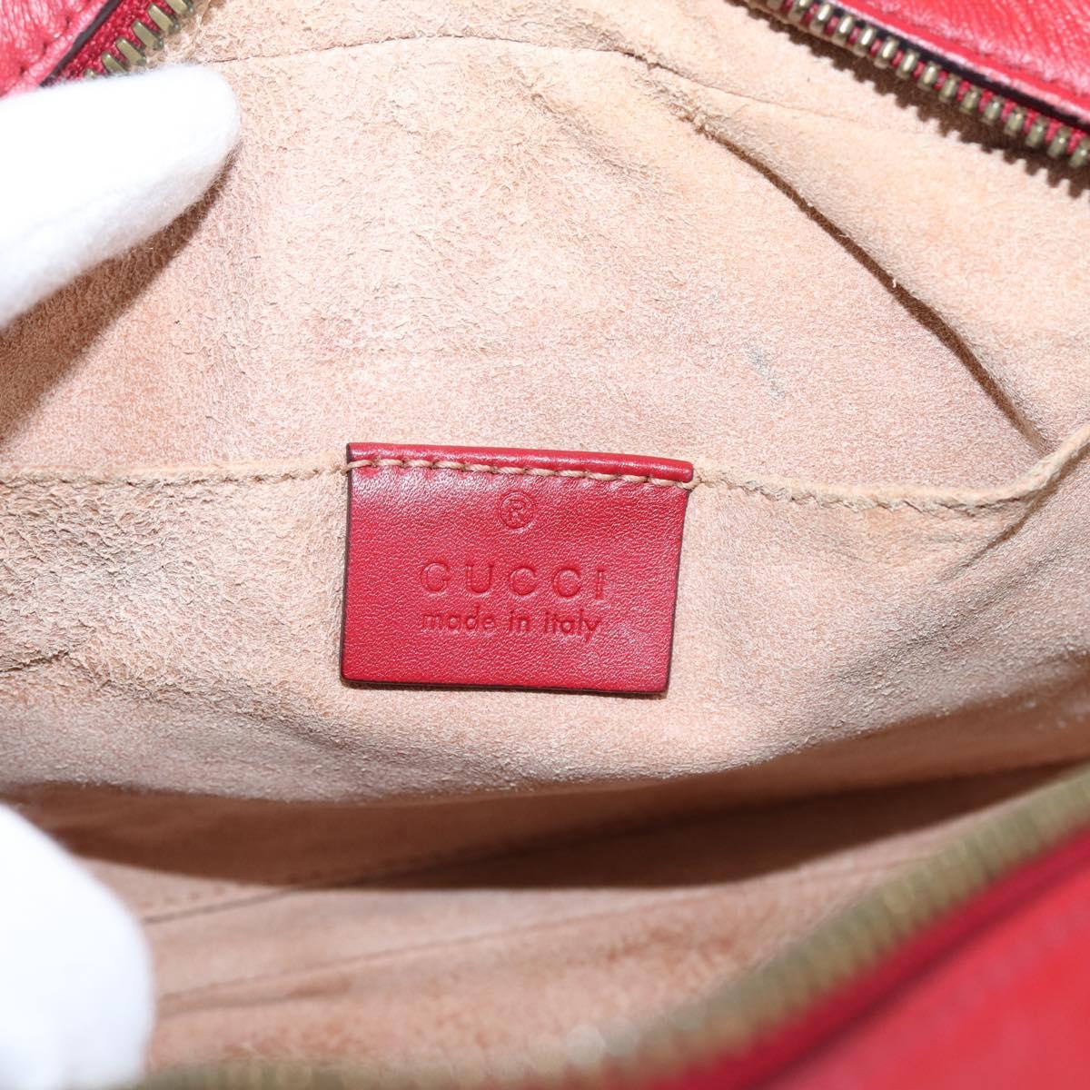 GUCCI GG Marmont Shoulder Bag Leather Red Gold 447632 Auth ka6415