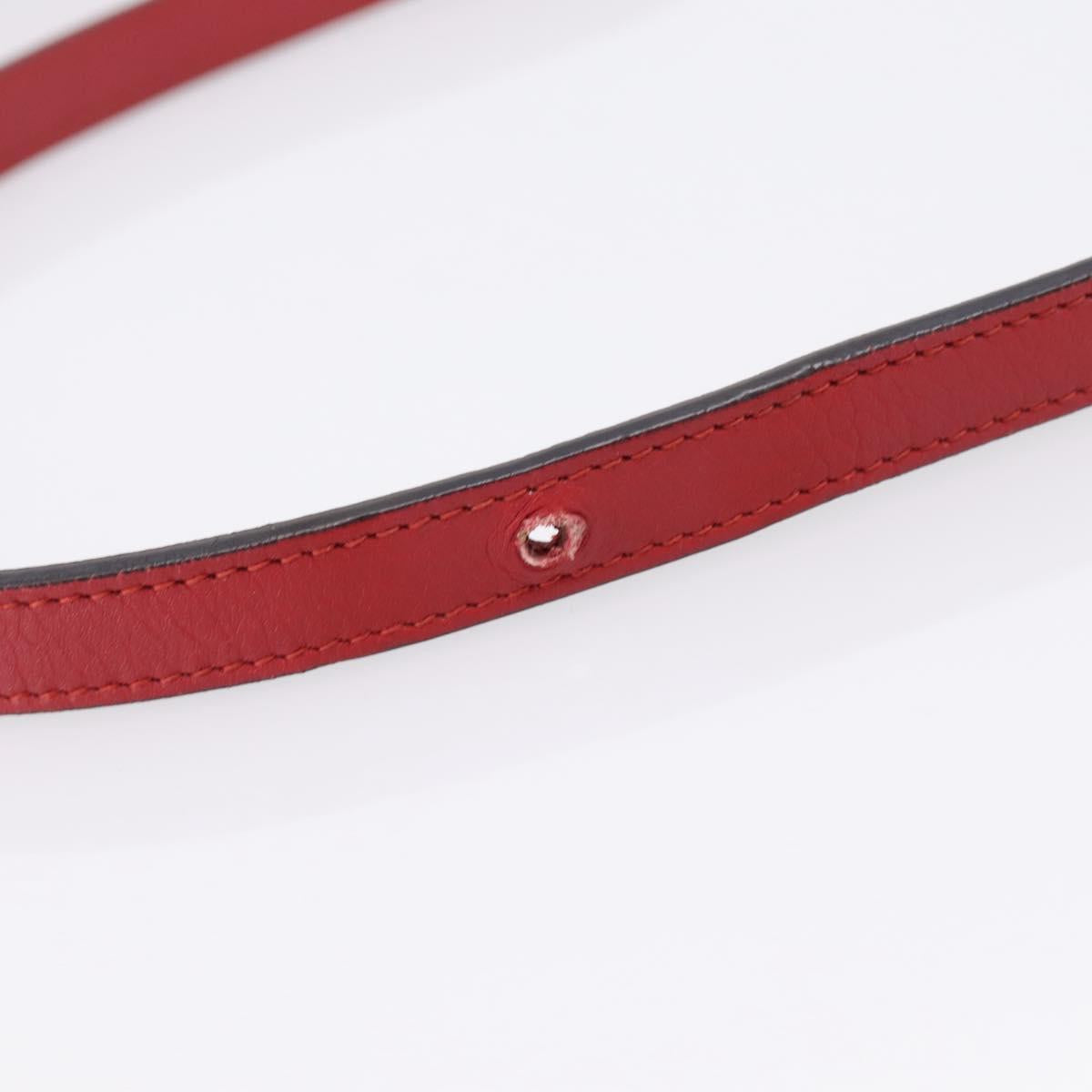 GUCCI GG Marmont Shoulder Bag Leather Red Gold 447632 Auth ka6415